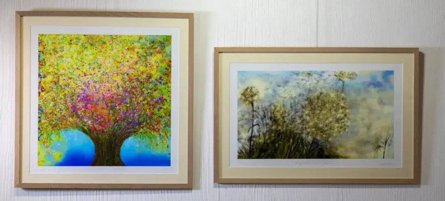 Pictures of hung paintings